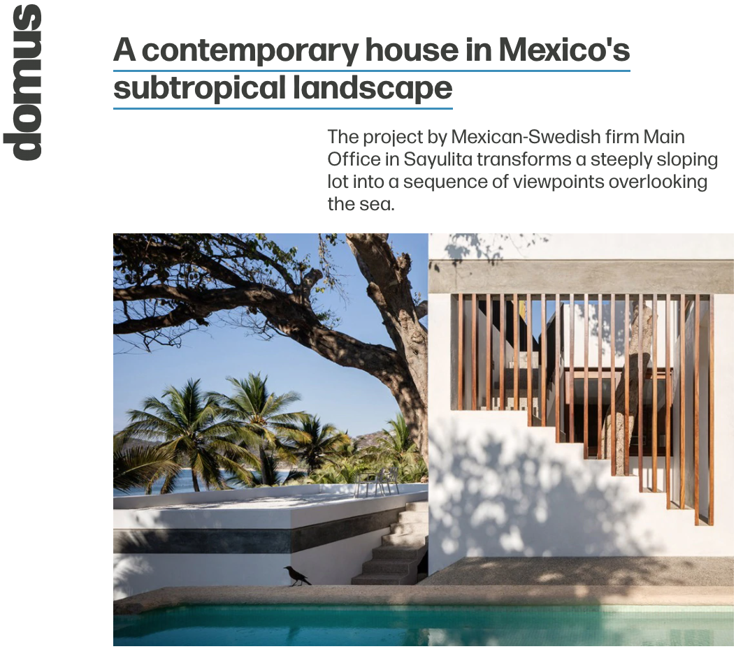 Domus article about Casa Linda Theresia
